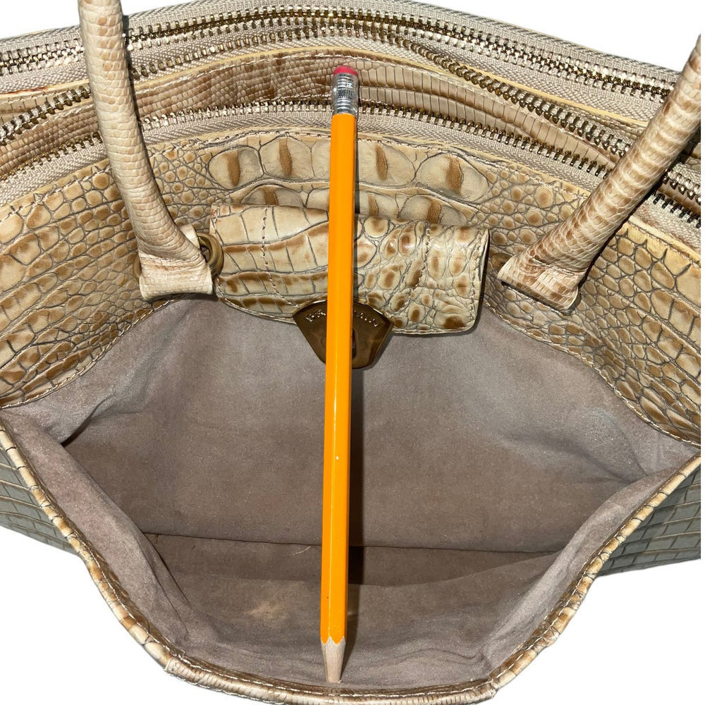 BRAHMIN VINTAGE NAOMI SATCHEL CROSSBODY BAG IN SAND MELBOURNE LEATHER - Picture 10 of 15